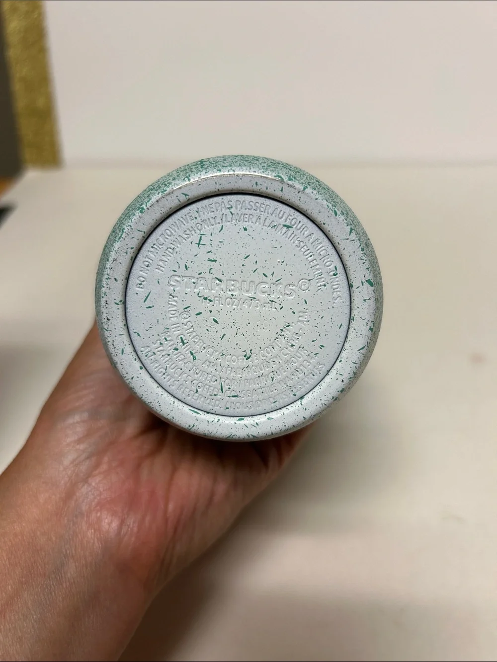 Starbucks 16 oz Aqua Ombre Glitter Travel Tumbler